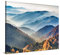 PICANOVA – Leinwandbild Bergwald Nebel 100x75cm – Premium Leinwanddruck – Wandbild Kunstdruck Auf 2cm Holz-Keilrahmen Für Schlaf- Und Wohnzimmer Wanddekoration – Kollektion Wald