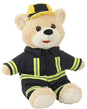 Feuerwehrmann 27 cm sitzend Teddybär Kuscheltier Feuerwehr Stofftier