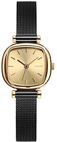 LANZOOM Damen-Armbanduhr, Quarz, 316L Edelstahl, quadratische Uhr, quadratisches Zifferblatt, modisch und vielseitig, Feiertage und besondere Anlässe