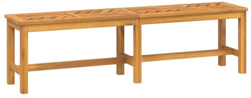 vidaXL Gartenbank, Sitzbank Fischgräten-Design, Holzbank für Garten Terrasse, Gartenmöbel Parkbank Bank Holzrahmen, 150cm Massivholz Akazie