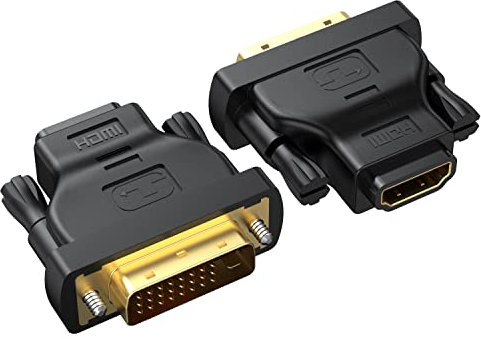 DVI to HDMI Adapter 2-Pack, Bidirectional Female HDMI to DVI-D(24+1) Male Adapter with Gold-Plated for Computer, Monitor, Projector, TV, PS3/4/5 Nintendo Switch and More …