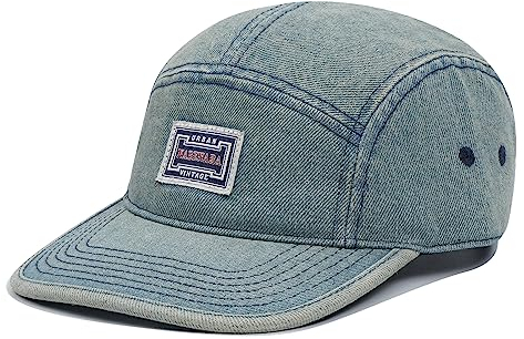 Clakllie Baumwolle Basecap Snapback 5 Panel Cap Flacher Krempe Baseball Cap Flat Brim Dad Caps UV-Schutz Golf Tennis Cap,Retro Blue