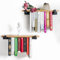 VEBAVO Schwebende Bücherregale, 2er-Set, doppelte Aufbewahrung, einzigartiges Wand-Bücherregal, Naturholz & Metallhalterungen, Bücherregal, Wandhalterung, platzsparendes hängendes Bücherregal, 16,5 x