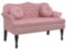 vidaXL Sitzbank, Bank Polsterbank mit Rückenlehne Kissen, Bettbank mit Holzbeinen, Flurbank Ottomane für Wohnzimmer Büro, Modern, Rosa Samt
