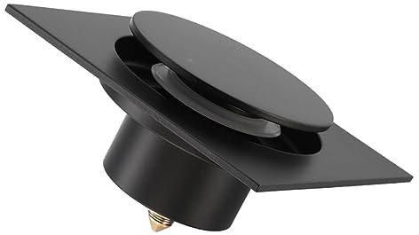 Knnuey Scarico A Pavimento Quadrato per Doccia, Sifone Antiodore con Funzione di Tappo per Lavabo con Apertura A Scatto.