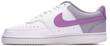Nike Damen W Court Vision Lo Nn Low Top Schuhe, White/Rush Fuchsia-Pewter-Emerald Rise, 42 EU