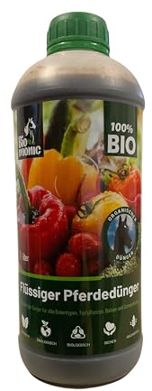 Biomonic Pferdemist - 100% Natürliches Zertifiziertes Produkt - Universeller Dünger für Grünpflanzen, Blühpflanzen, Obst, Gemüse, in der Landwirtschaft - Dünger für Gemüse 1l