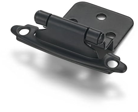 Vallecloud 10 Pack (5 Pair) 3/8 Inset Matte Black Self Closing Cabinet Hinges for Offset Kitchen Cabinet Door, Face Frame Semi Concealed Kitchen Cabinet Hinges