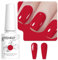 Vishine Scarlet Gel Nail Polish, 1Pcs 8ml Scarlet Gel Polish Color Nail Polish Gel High Gloss Soak Off U V Gel Nail French Nail Manicure Salon DIY L259
