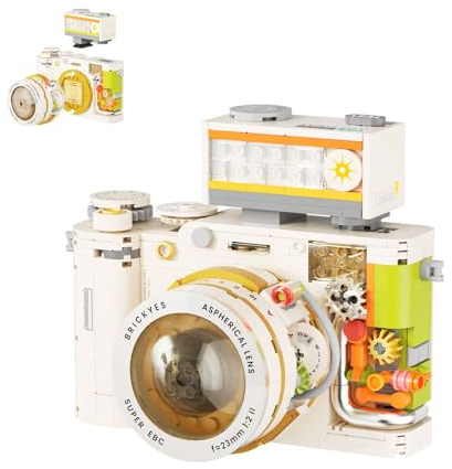 Technik Kamera Bausteine Bausatz, 508 Teile Retro Kamera Bausteine Spielzeug, SLR Kamera Bausteine Modellbausat, Mechanisches Kamera-Modell für Erwachsene Jugendliche Modellbau-Spielzeug