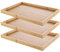 VIDETOL Wooden Tray Set of 3, 13x9x1 Rectangular Bamboo Tray, Breakfast Food Trays Nesting Trays for Eating, Wood Serving Trayes for Dinner Tea Dessert