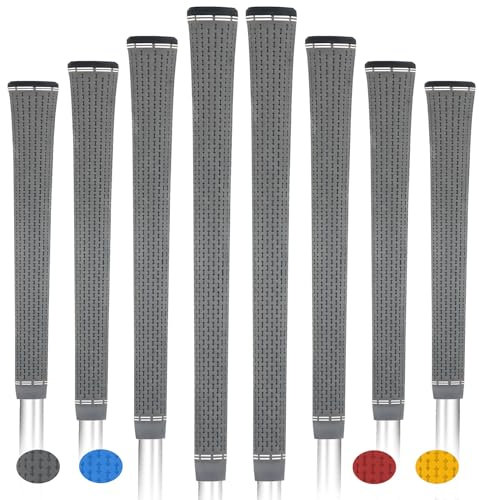 BYBOMYA Golf Grips 8 Pack Rubber Mens Golf Club Grip Comfortable Soft 8 Grips Set Non-Slip Golf Club Grips for Men and Women All-Weather Arthritic Standard/Midsize Golf Grip 4 Colors