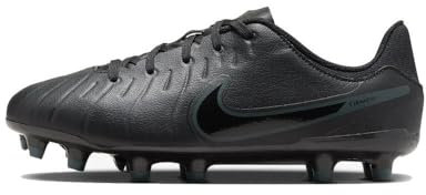 Nike Legend 10 Academy Fg/Mg Football Shoe, Black/Black-Deep Jungle, 1 UK Child