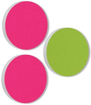 platino24 Akustikpaneele 3 Elemente Colore Kreis Ø 40 cm Fuchsia + Hellgrün I Schallabsorber aus Basotect G+ mit Akustikfilz I Schalldämmung Wand & Decke I Akustikelemente Wandpaneel