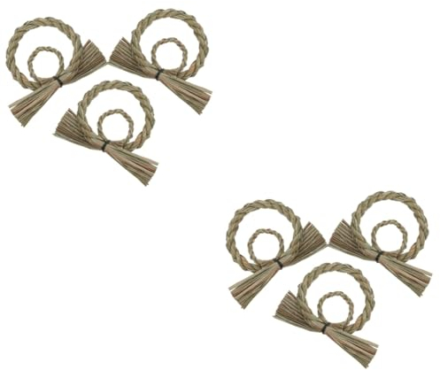 STOBAZA 6stücke Titel Japanische Strohgewebte Wandkränze Dekorative Hängewindungen Für Zuhause Restaurant Und Sushi-Laden