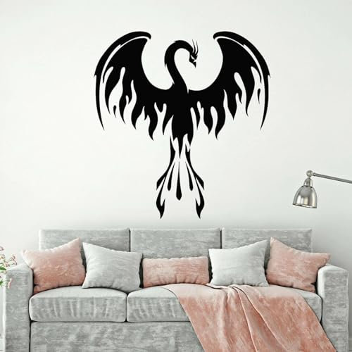 YLLMNOBN Phoenix Magic Bird Wandtattoo Flamme Aufkleber Home Decor Wohnzimmer Schlafzimmer Zimmer Kunst Wandbild