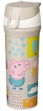 Koziol STAN 0,5 PEPPA PIG Trinkflasche 500 ml | für Kinder | biozirkulärer Kunststoff, robust, leicht, wiederverwendbar, spülmaschinengeeignet | Schule, Kindergarten, Kita, Reise (organic sand)