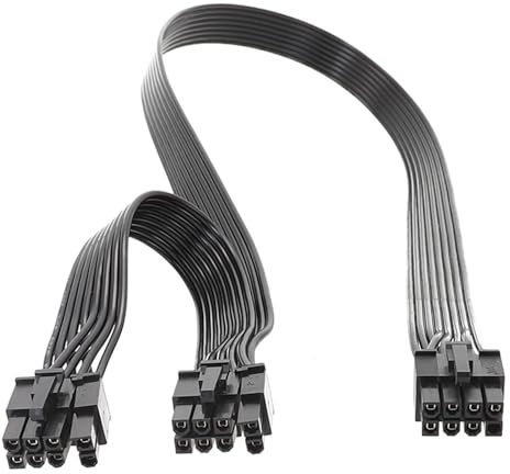 8Pin PCIE Cable, 8Pin Rotating Dual PCIe 8Pin (6+2) Male Motherboard Express Power Supply Extension Adapter Cable, Male to Male Modular GPU Cable Compatible with Thermaltake ARESGAME (60cm+20cm)