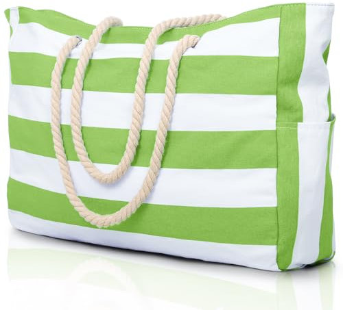 oscaurt Strandtasche Wasserdicht Shopper Tasche Damen Badetasche Reisetasche Groß Beach Tote Bag mit Reißverschluss Handtasche Weekender Damen Umhängetasche Geschenke für Frauen