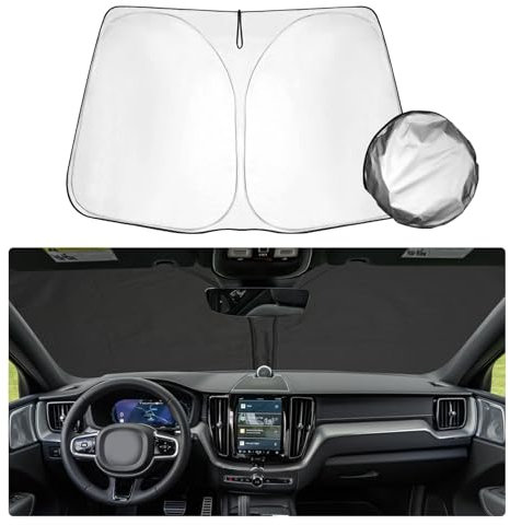 SHAOHAO Compatible con Volvo XC60 2018-2025 Parasol Plegable con Tejido Revestido de Plata Parasol Plegable protección UV y contra el Calor Accesorios Volvo XC60
