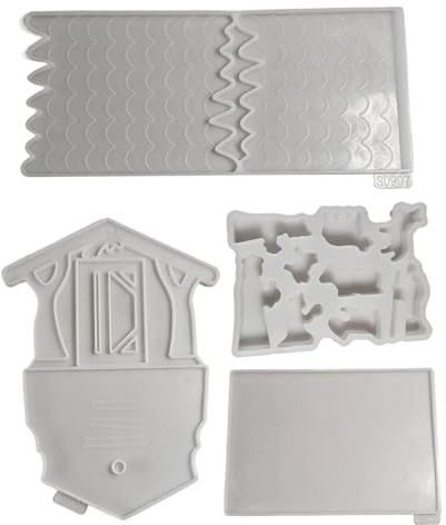 XIAOXIAOYU Stampi in silicone di natività, stampi in silicone per scena di natività,Muffa di gesso per la casa della natività - Stampo per stampaggio in resina natalizia