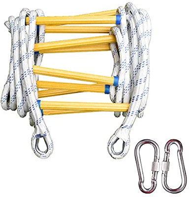 SaryEdge Strickleiter Feuerfeste Rettungsleiter 3 m – 20 m, Notleiter für Feuer, multifunktionale Sicherheitsleiter mit Haken, für den Innen- und Außenbereich, Tragkraft bis zu 420 kg(20 m