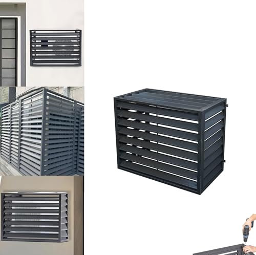 Air Conditioner Fence Aluminum Alloy AC Privacy Screen air source heat pump cover Ywanwj 5P Flower Rack Shutters, reduces noise and beautifies the facade Complete accessories Build to Last