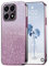 PanXCase Glitter Cover per Honor X8c 4G - Custodia Trasparente Bling Disegni Elegante Brillantini Ultra Sottile Antiurto Ragazza Donna Cover (Rosa)