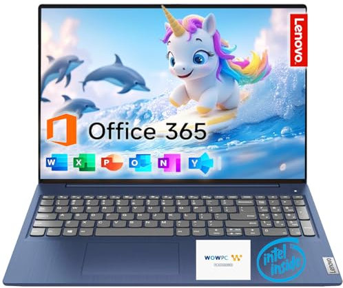 Lenovo IdeaPad Ordinateur portable 15,6, processeur Intel Dual-Core, 8 Go de RAM, 128 Go eMMC, Wi-Fi 6, USB-C et HDMI, Windows 11 + Microsoft Office 365 de 1 an, avec Dolby Audio & Privacy Shutter et