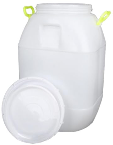 F Fityle Water Barrel with Lid with Food Storage Container White, 50L Tall