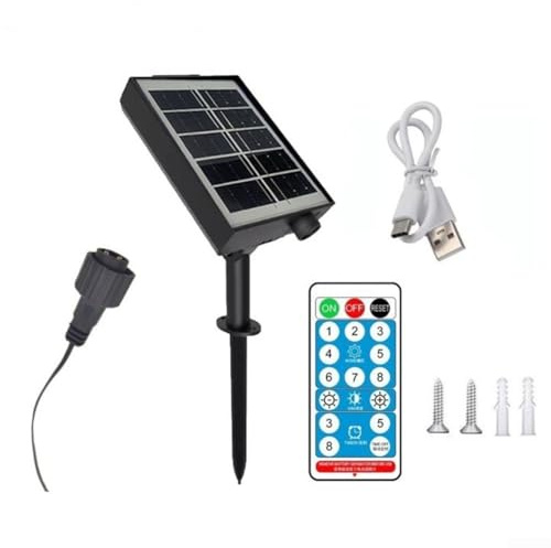 Solar-Lichterketten-Controller-Box, Hochleistungs-Solarlicht-Steuerbox mit Typ-C-Port-Leiterplatte für 3,7 V 24 V Außenbeleuchtungssystem, schwarz (3 V)