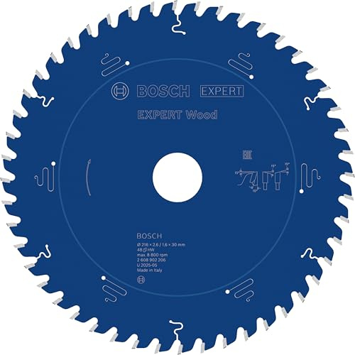 Bosch 1x Expert Wood Corded Circular Saw Blade for Table Saw | for Softwood, Hardwood, Ø 216 mm, Professional Accessory Table Corded Circular Saw, Stationary Table Saw
