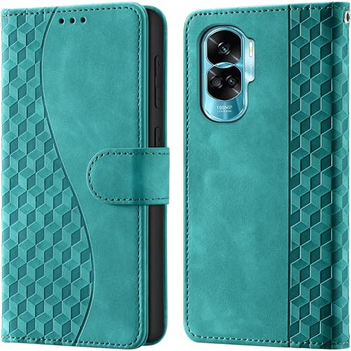 CaseGla Cover per Honor 90 Lite / X50i 5G PU Pelle Custodia Flip Turquesa | Blocco RFID, 3 Scomparti,1 tasca per banconote, Chiusura magnetica, Supporto, robusta cover in flip per Honor 90 Lite