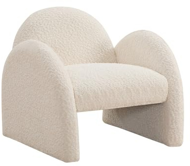 Vente-unique - Sessel mit gerader Rückenlehne Mosalo Stoff Beige 48 cmx51 | Weichheit des Frotteestoffs | Geeignet für Kinder