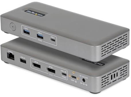 StarTech USB4 Universelle Dockingstation, Dual 4K 144Hz oder 8K 60Hz DP | Mac, Windows, Treiberlos, 2,5GbE, PXE-Boot, Wake-on-LAN, VESA, Thunderbolt 5, Kensington