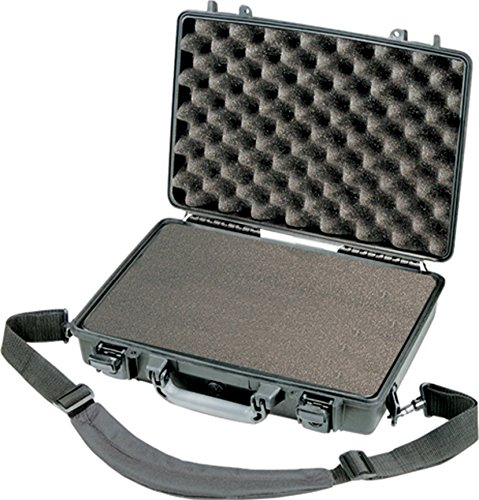 PELI 1470 Stoßfester Koffer für den Laptop, IP67 Wasser- und Staubdicht, 11L Volumen, Mit Schaumstoffeinlage (Anpassbar), Farbe: Schwarz