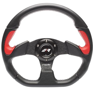 Simoni Racing X2330PUN/PR Volante Sportivo X2 Poly Pelle Universale, Nero e Rosso