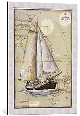 kunst für alle Bild mit Bilder-Rahmen: Ole West Neulich auf der EMS - dekorativer Kunstdruck, hochwertig gerahmt, 50x70 cm, Silber gebürstet