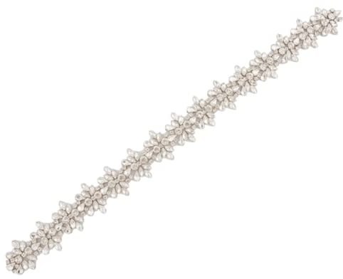 ULAPAN Strass Braut Schärpe Rhinestones Hochzeit Schärpe,Strass Hochzeit Gürtel,Diamanten Braut Gürtel (Applique nur (kein Band))