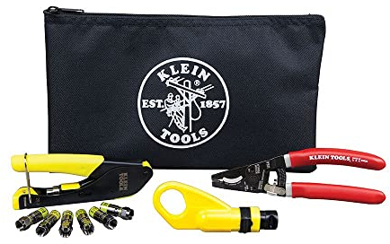 Coax Installation Kit with F Connectors, Cable Cutter, Compression Tool, Stripper, More Klein Tools VDV026-211