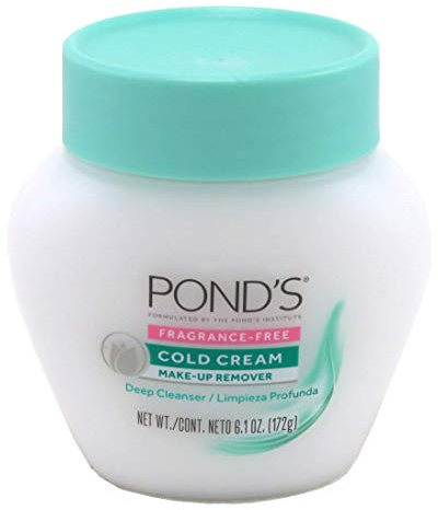 POND'S Cold Cream Make-Up Remover, Fragrance-Free Deep Cleanser 2-Pack – Non-Comedogenic, Hypoallergenic, Dermatologist-Tested, 6.1 Oz Ea
