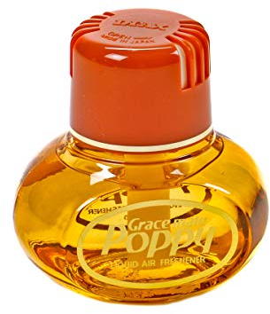 Lufterfrischer Poppy, mit Klebepad, Duft Inhalt 150 ml, Raumduft, LKW, Auto, Boot, Wohnmobil, Büro, Duft Zitrus