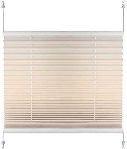 S SIENOC Plissee Klemmfix Fenster Plissee Rollo Sonnenschutz Ohne Bohren Rollo Fenster & Türen inkl. Zubehör (Beige, 50x100 cm)