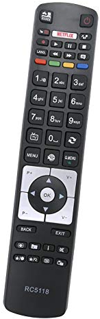 ALLIMITY RC5118 Telecomando Sostituisci per Telefunken TV D32H289N4CW D39F275R4CW D43F279Q3CW TFUH483003D 32FW6015 42FW6015 43UHD7008-1 EXPTE43B35Z2KSAT SOMNIA32DESM15