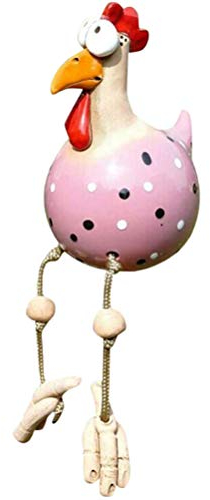 Hidyliu 1pcs Gartendeko Huhn, Handarbeit Gartendeko, Huhn Deko Handarbeit Gartenstatuen, Osterdeko, Muttertagsgeschenk, Harz- und Keramikmaterialien, Outdoor Garten Hinterhof