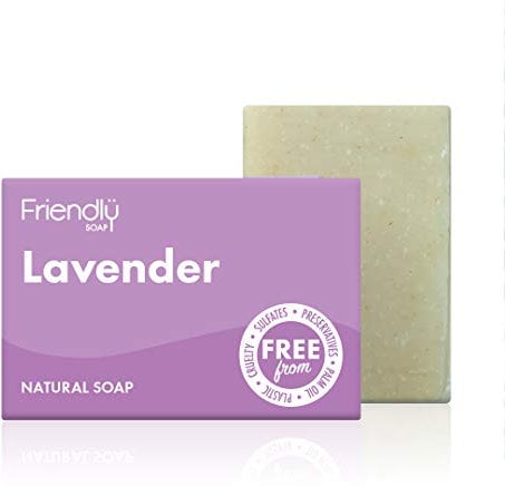 Friendly Soap Handmade Natural Lavender Soap - Relaxing, Indulgent, Exfoliating 95g