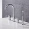 4 Trous Robinet de Douche Chaud et Froid Mitigeur Robinet Douche pour Baignoire Bifonctionnel Robinet Baignoire avec Pommeau de Douchette Extractible,Chrome
