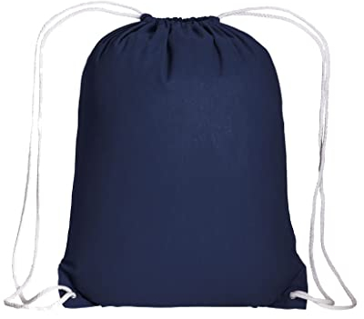 Generico Rucksack aus Baumwolle mit Reissverschluss, Tasche aus strapazierfähigem Stoff, blau, One size