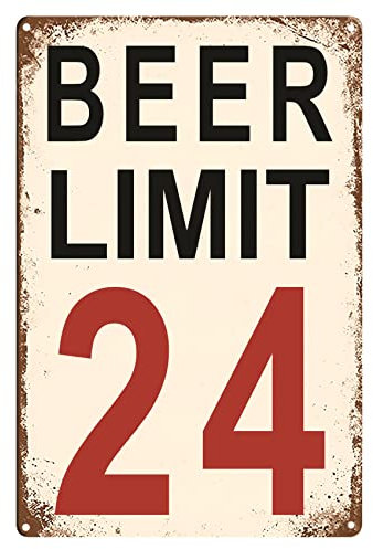 Letrero de cueva de hombre, letrero de metal de lata de cerveza, decoración de cueva de hombre, letreros divertidos de garaje para hombres, decoración de pared de bar de fútbol, límite de cerveza, 24