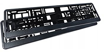 Kennzeichenhalter Nummernschildhalter Carbon Look 2 Stück klick-Leiste KfZ